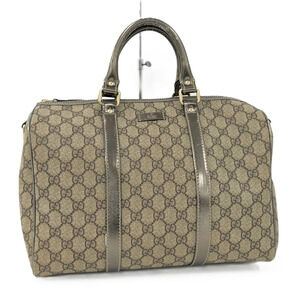 Gucci Handbag Boston Bag GG Supreme Leather Brown